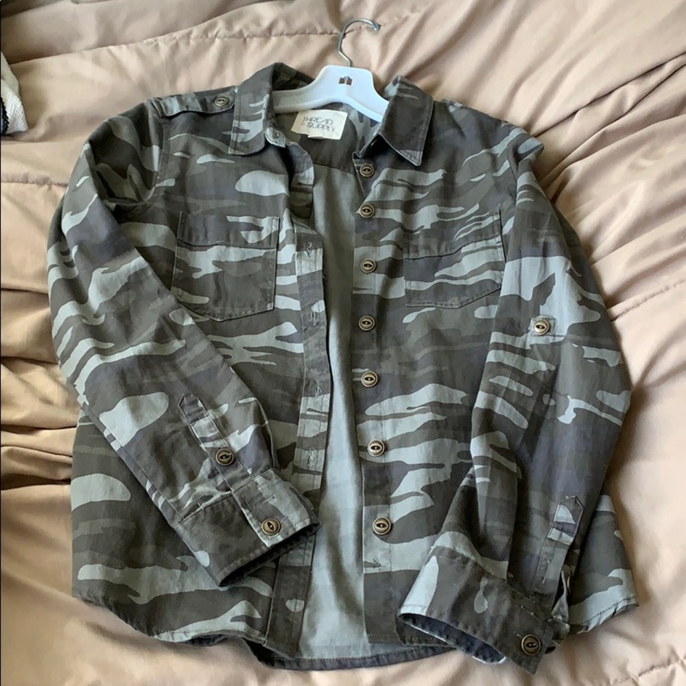 Camo button down shirt